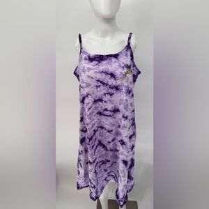 VTG Neon Mexico Purple Tie Dye Size Large Sun Dress